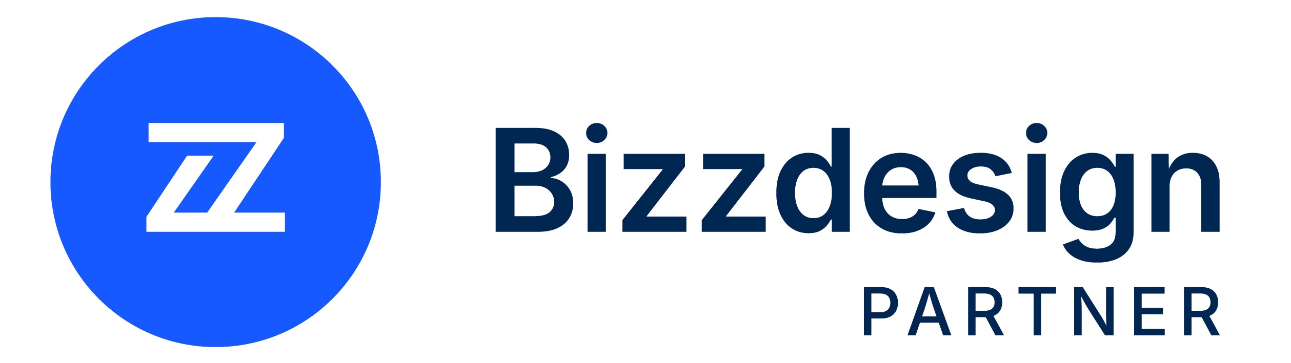 Bizzdesign Partner logo with blue circle icon containing double Z lettermark
