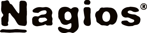 Nagios registered trademark logo in bold black handwritten-style font with underline accent