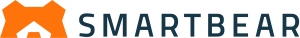 SmartBear logo featuring an orange bear icon and dark blue text on white background